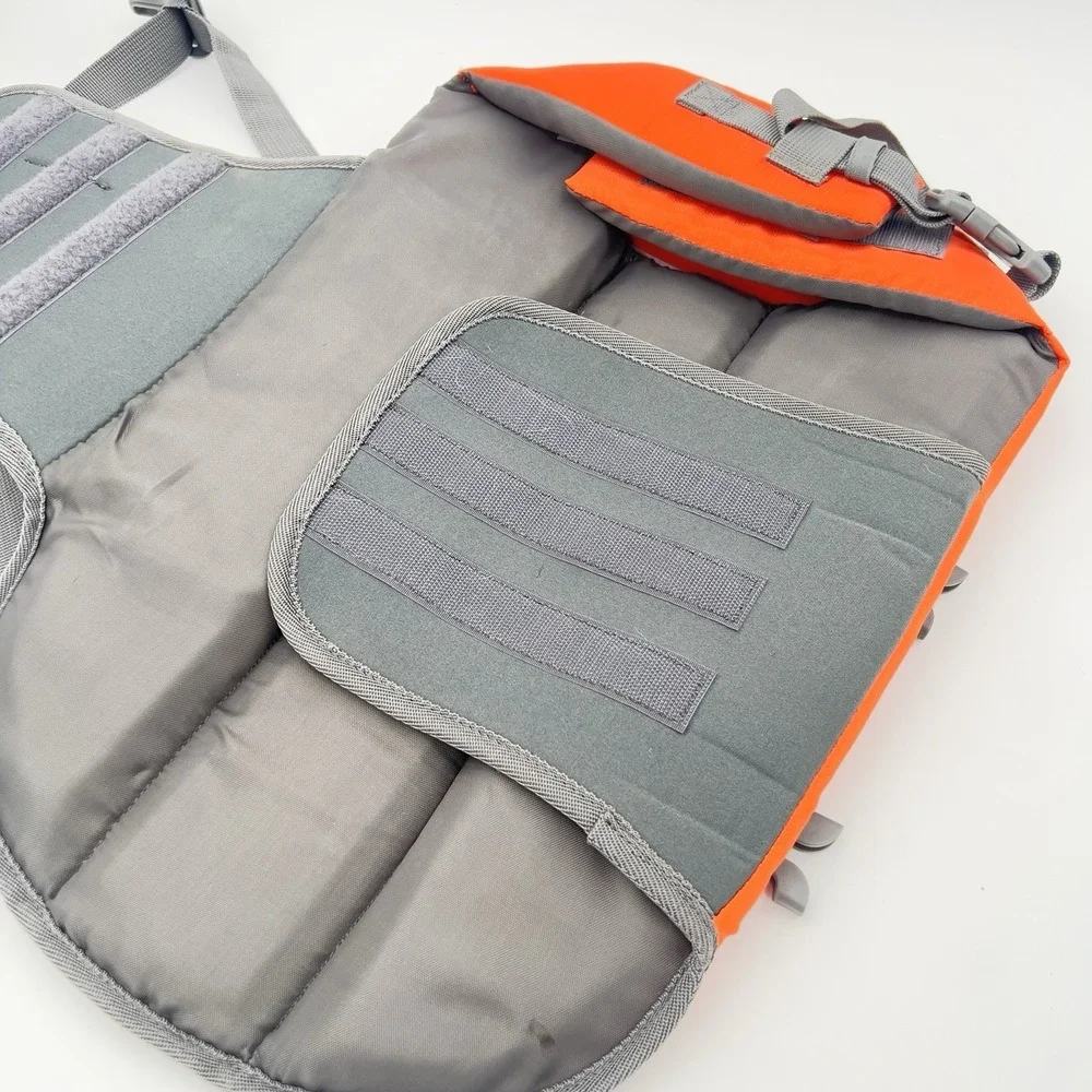 Frisco Dog Life Jacket Size Medium Orange Gray 30-55lbs Girth 21